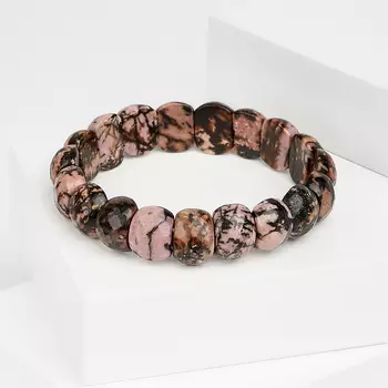 Браслет родонит огранка 18 см