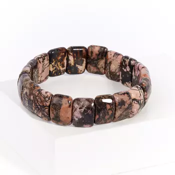 Браслет родонит огранка 18 см