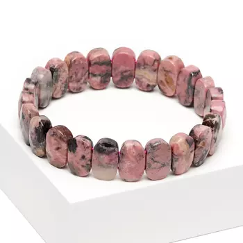 Браслет родонит огранка 19 см