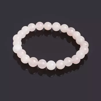 Браслет розовый кварц 8 мм 17 см