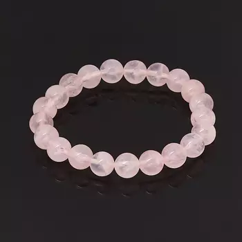 Браслет розовый кварц 8 мм 17 см