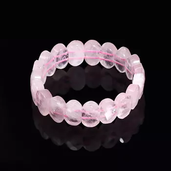 Браслет розовый кварц огранка 18 см