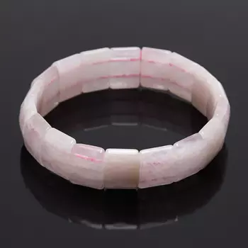 Браслет розовый кварц огранка 19 см