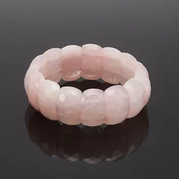 Браслет розовый кварц огранка 19 см