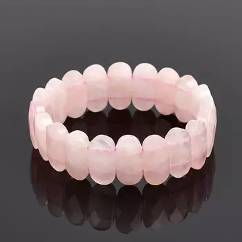 Браслет розовый кварц огранка 19 см