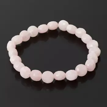 Браслет розовый кварц огранка 8 мм 16 см