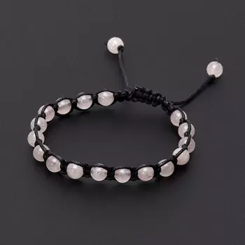 Браслет розовый кварц шамбала 6 мм 16 см