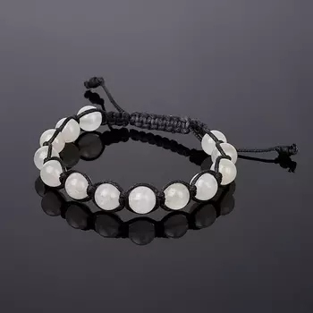 Браслет розовый кварц шамбала 8 мм 17 см