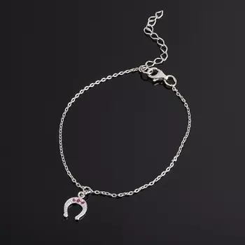 Браслет рубин (серебро 925 пр. родир. бел.) огранка 17 см (+3 см)