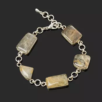 Браслет рутиловый кварц (нейзильбер) 17 см (регулируемый)