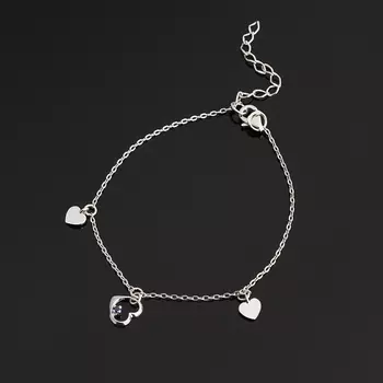 Браслет сапфир черный (серебро 925 пр. родир. бел.) огранка 17 см (+4 см)