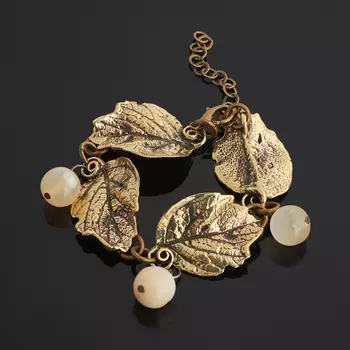 Браслет селенит (бронза) 10 мм 16 см (+5 см)