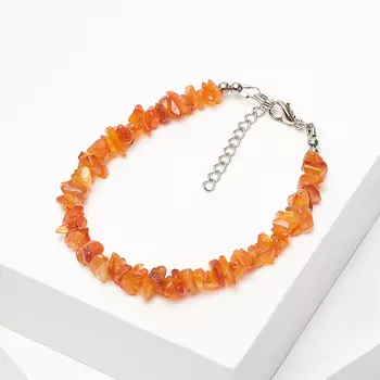 Браслет сердолик 17 см (+3 см) (биж. сплав)