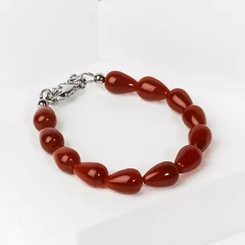 Браслет сердолик (биж. сплав) 17 см (+3 см)