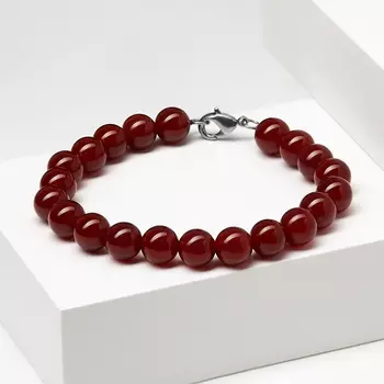 Браслет сердолик (биж. сплав) 8 мм 16 см