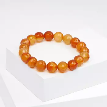 Браслет сердолик огранка 10 мм 17 см