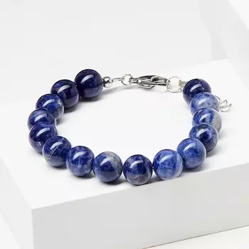 Браслет содалит (биж. сплав, сталь хир.) 10 мм 16 см (+3 см)