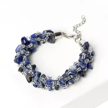 Браслет содалит (биж. сплав) жгут 16 см (+3 см)