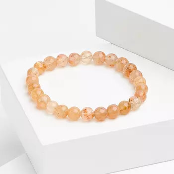 Браслет солнечный камень 7 мм 16 см