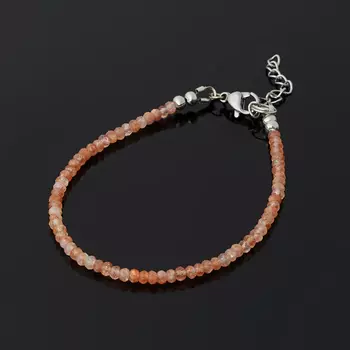 Браслет солнечный камень (биж. сплав, сталь хир.) огранка 3 мм 16 см (+3 см)