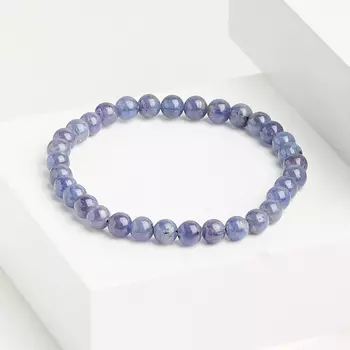 Браслет танзанит 6 мм 16 см