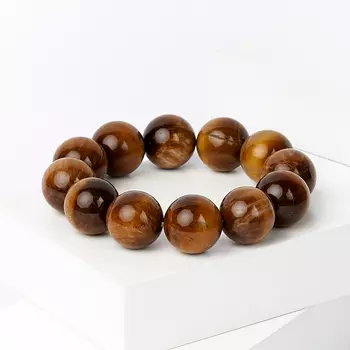 Браслет тигровый глаз 18 мм 17 см