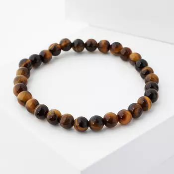 Браслет тигровый глаз 6 мм 16 см