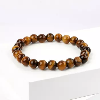 Браслет тигровый глаз 8 мм 18 см