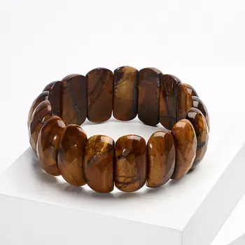 Браслет тигровый глаз огранка 17 см