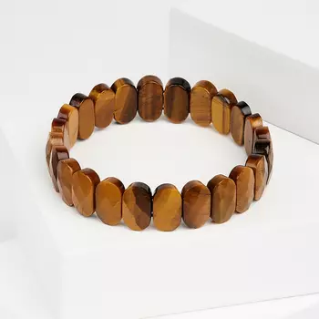 Браслет тигровый глаз огранка 18 см