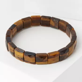 Браслет тигровый глаз огранка 18 см