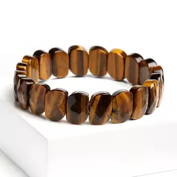 Браслет тигровый глаз огранка 19 см