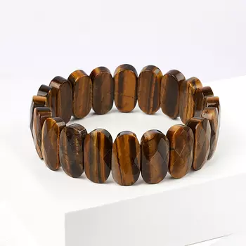 Браслет тигровый глаз огранка 19 см