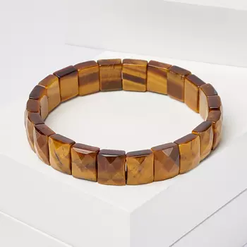 Браслет тигровый глаз огранка 19 см