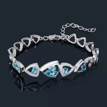 Браслет топаз swiss (серебро 925 пр. родир. бел.) огранка 15 см (+5 см)