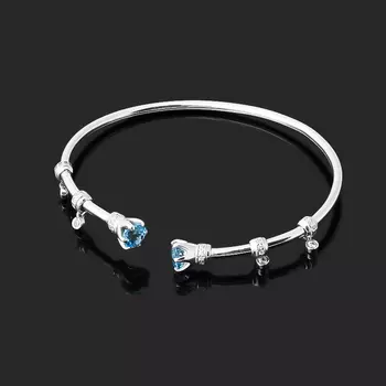 Браслет топаз swiss (серебро 925 пр. родир. бел.) огранка 6 мм 16 см