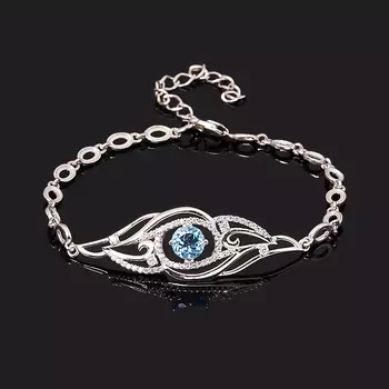 Браслет топаз swiss (серебро 925 пр. родир. бел.) огранка 6 мм 16 см (+5 см)