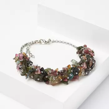 Браслет турмалин (биж. сплав) 17 см (+3 см)