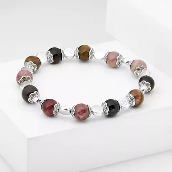 Браслет турмалин (биж. сплав) 8 мм 16 см