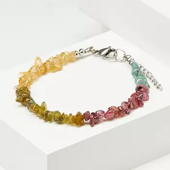 Браслет турмалин (биж. сплав, сталь хир.) 16 см (+3 см)