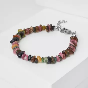 Браслет турмалин (биж. сплав, сталь хир.) 16 см (+3 см)