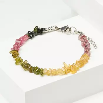 Браслет турмалин (биж. сплав, сталь хир.) 17 см (+3 см)