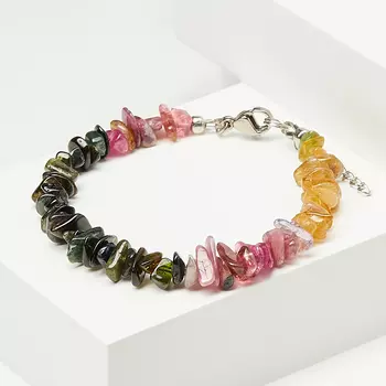 Браслет турмалин (биж. сплав, сталь хир.) 17 см (+3 см)