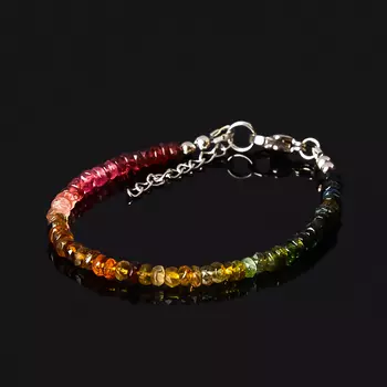 Браслет турмалин (биж. сплав, сталь хир.) огранка 4 мм 16 см (+3 см)