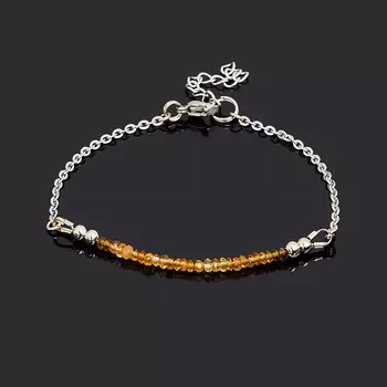 Браслет турмалин огранка 3 мм 17 см (+3 см) (сталь хир., биж. сплав)