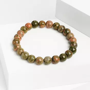 Браслет унакит 8 мм 17 см