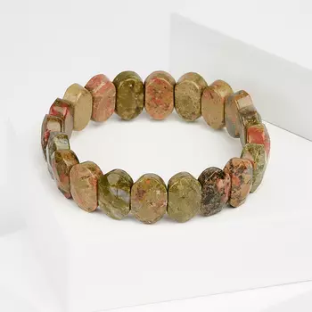 Браслет унакит огранка 19 см