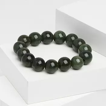 Браслет жадеит 13 мм 17 см