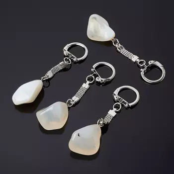 Брелок агат белый (биж. сплав)