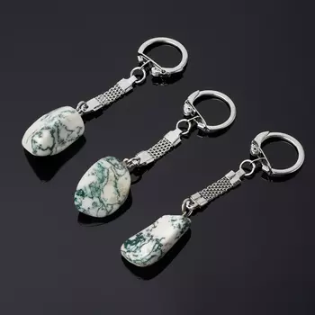 Брелок агат древесный (биж. сплав)